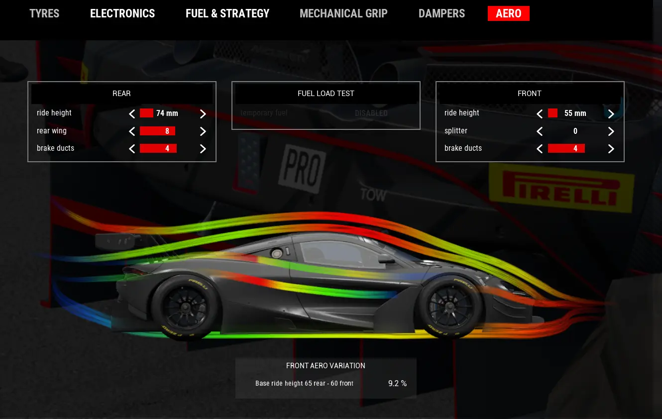 A data-driven analysis of professional ACC setups on a telemetry screen, showcasing the expertise of ABEX Works.